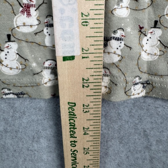 Croft & Barrow Shirt Womens L Green Mock Turtleneck Snowman Holiday Christmas - Picture 7 of 9